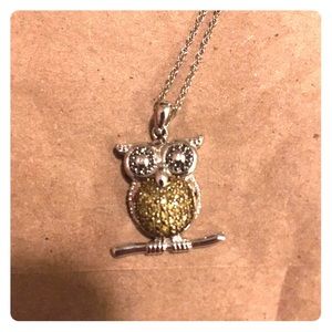 Macy's Yellow Diamond and Sterling Silver Necklace